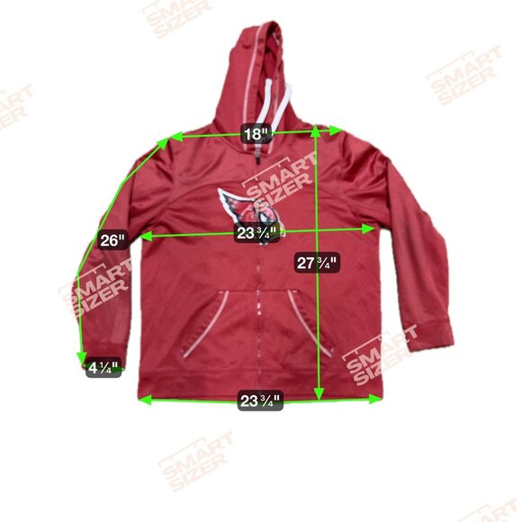Arizona Cardinals Full Zip Logo Sweatshirt  NFL Team Apparel Hoodie XL Red READ - Picture 6 of 9